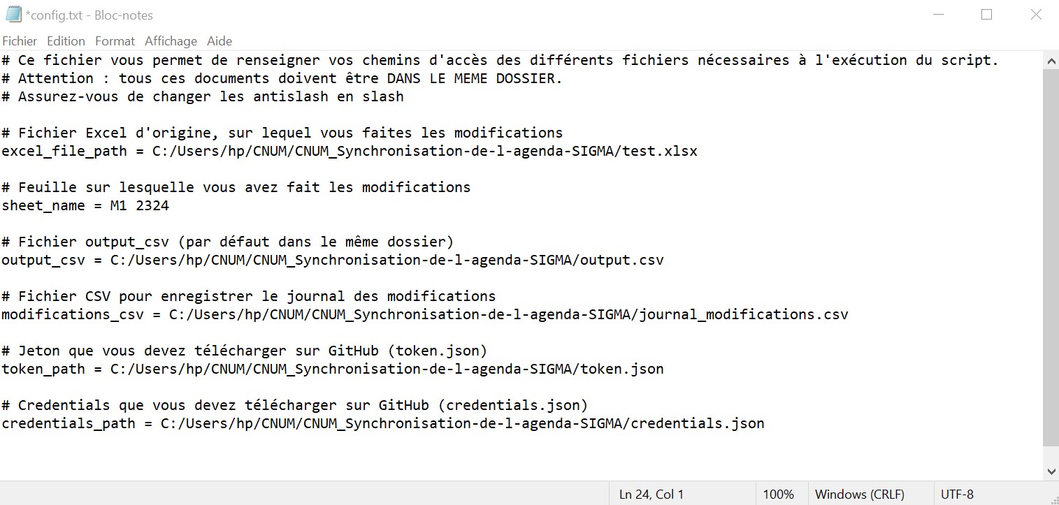 Capture de configuration