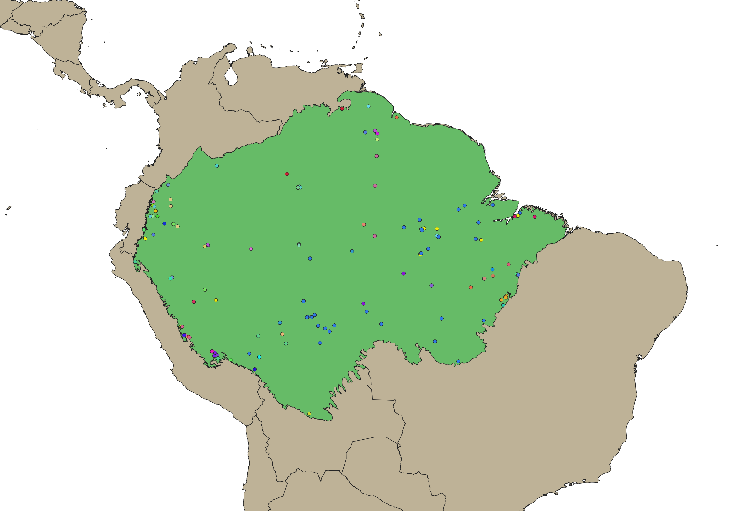 Venn – espèces amazoniennes (plan genres)